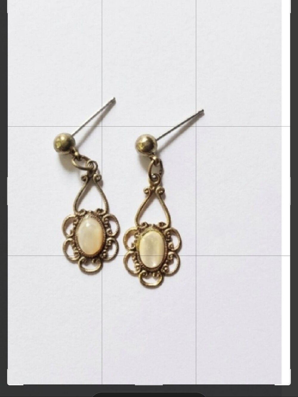 Opal filagree vermeil gold post new earrings